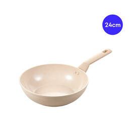 Chảo nh&ocirc;m chống d&iacute;nh phủ ceramic LocknLock Marble Ceramic IH CAF / CAW 20/24/26/28 d&ugrave;ng được bếp từ - M&agrave;u be